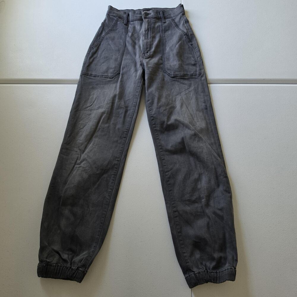 Mother Jeans Womens 24 Charcoal Gray The Wrapper Springy Ankle Jogger Made USA